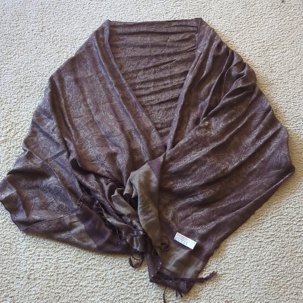 Pashmina Silk Brown Scarf